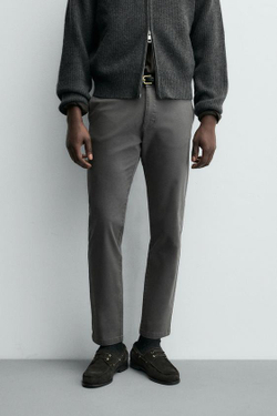 ZARA БРЮКИ ЧИНОС SKINNY FIT, АНТРАЦИТОВО-СЕРЫЙ