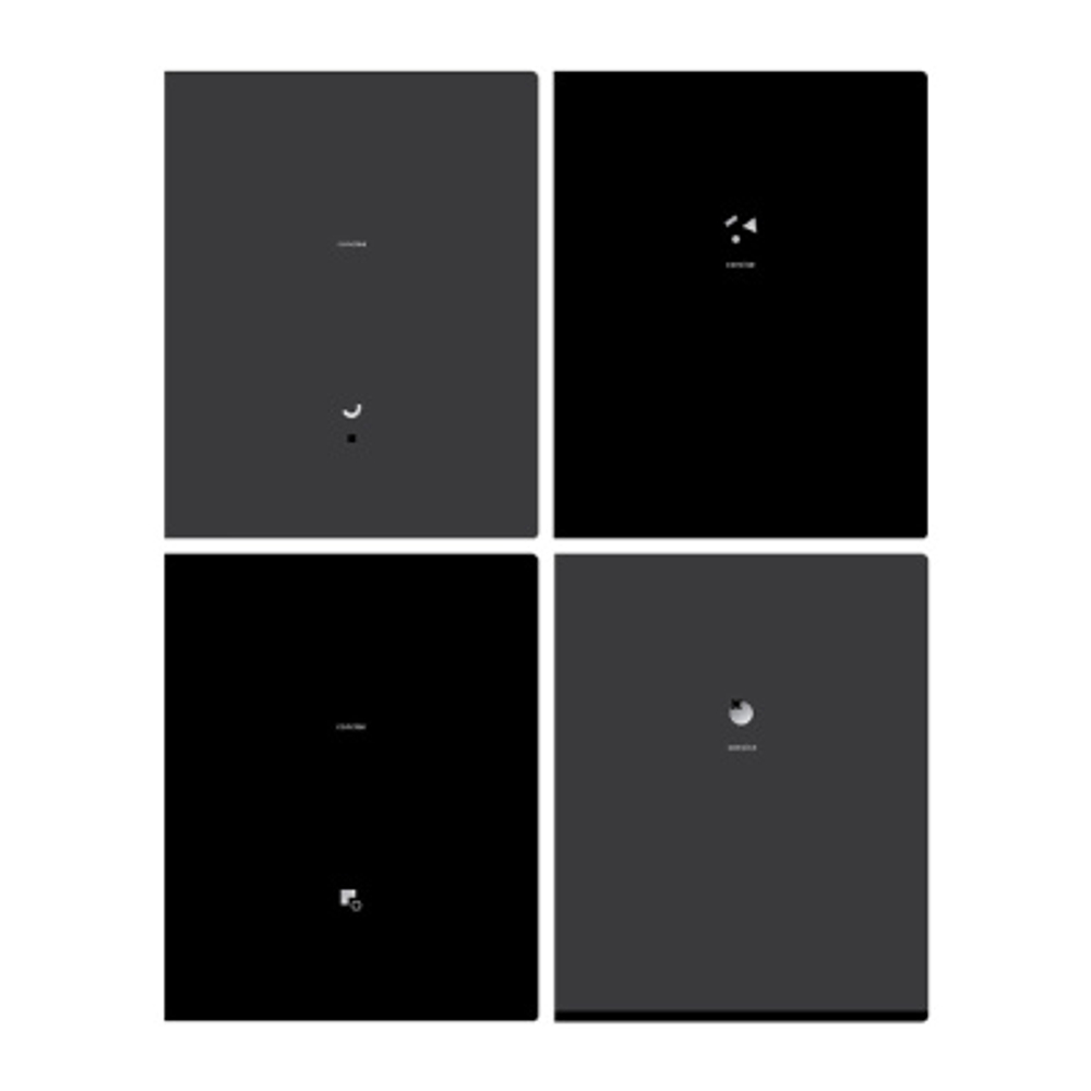 Тетрадь 48л., А5, клетка BG "Monocolor. Black. Concise", soft-touch ламинация, тиснение фольгой