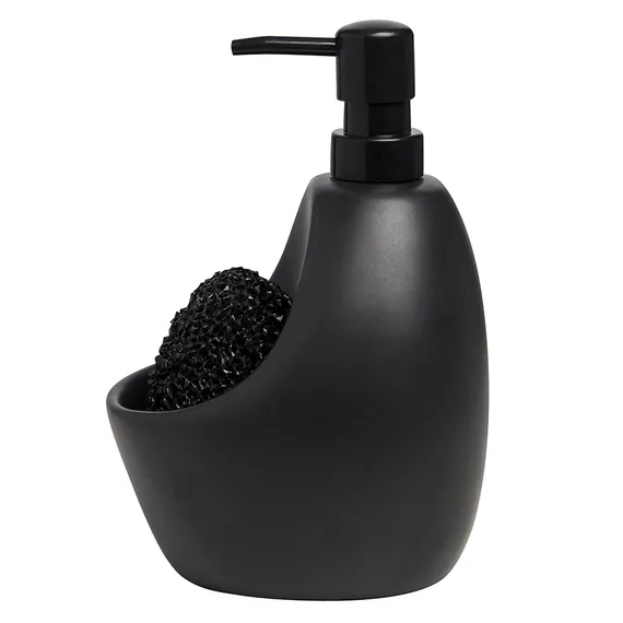 Диспенсер для мыла с подставкой для губки Joey 590 мл, черный