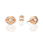 Серьги-пусеты «Воздушный поцелуй» из красного золота