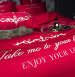 Постельное белье Сатин Гладкокрашеный Вышивка Делюкс на резинке DHCR002