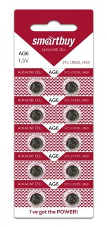 Батарейка-таблетка G6-10B Smartbuy Alkaline, блистер, цена за 1 шт