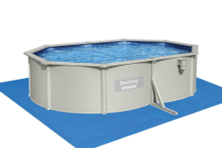Cтальной бассейн Bestway Hydrium Oval Pool 500х360х120 см + песочный ф/насос 3028 л/ч, лестница, тент, подстилка (56586 BW)
