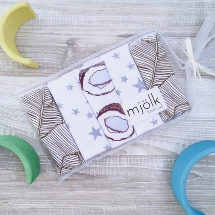 Набор платочков-слюнявчиков Mjölk Пальмы