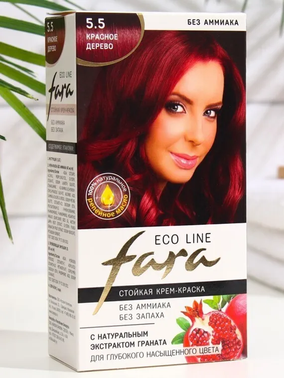 Краска для волос FARA Eco Line 5.5 красное дерево, 125 г