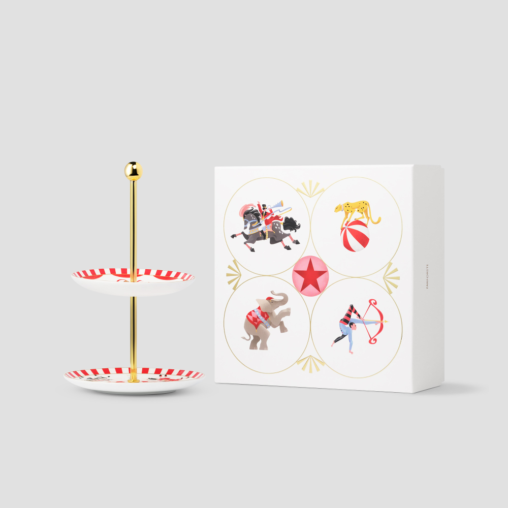 Этажерка для десертов Farforite «Цирковое представление» в подарочной коробке