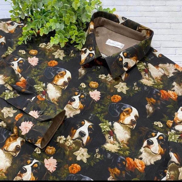 СОБАКИ В ЦВЕТАХ, 100% хлопок Handmade Fabrics 5
