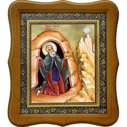 Симон (Симеон) Мироточивый Преподобный Симонопетрский. Икона на холсте.