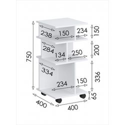 Стеллаж мобильный Париж (Белый), МФ 1+1, г. Уфа