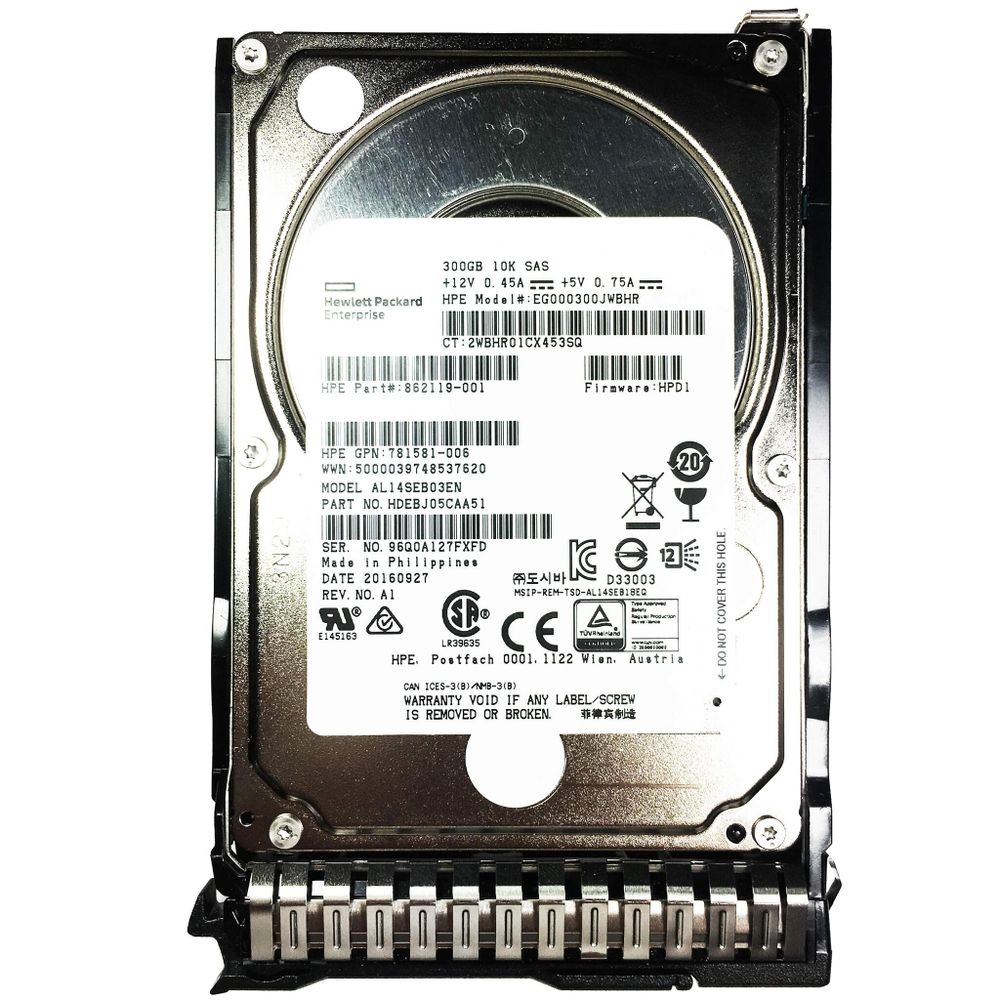 Жесткий диск HP 300GB, 3G, SAS, 10K RPM, SFFDP EG000300JWBHR