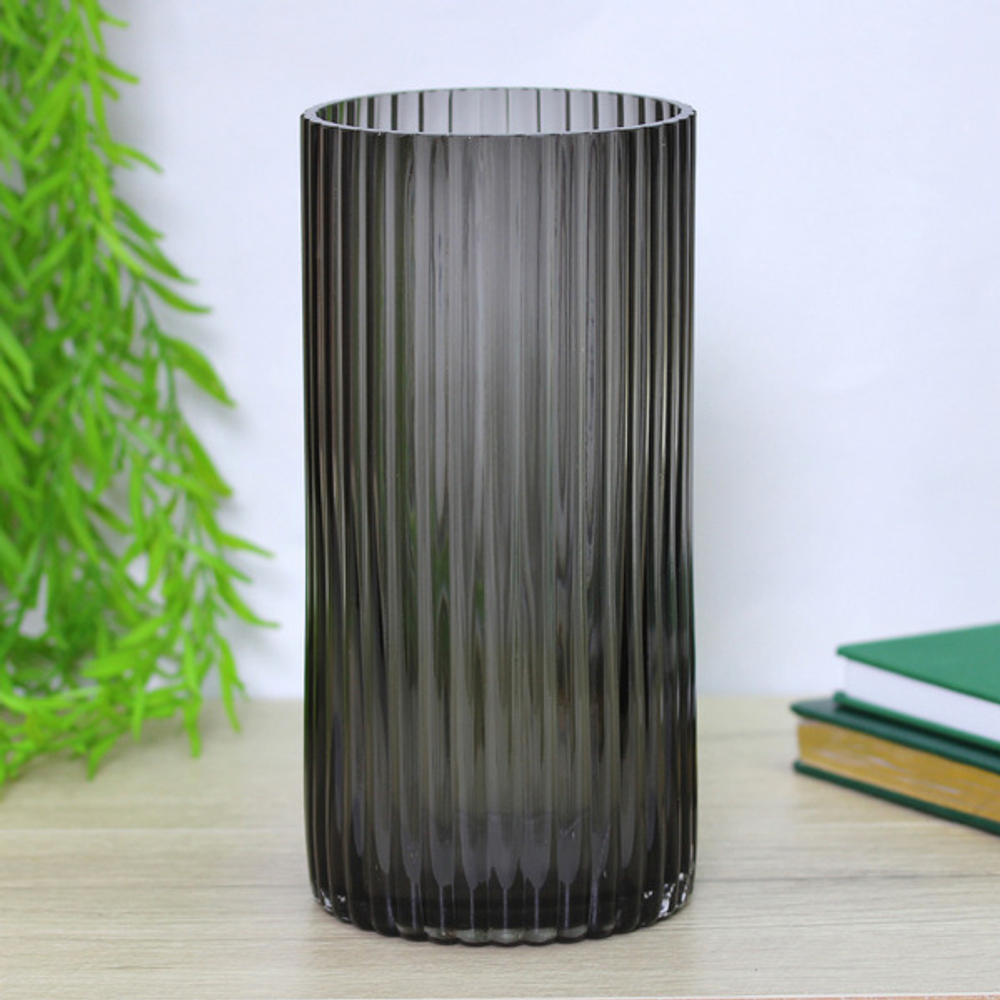 Ваза стеклянная «GREY GLASS» 12*25см