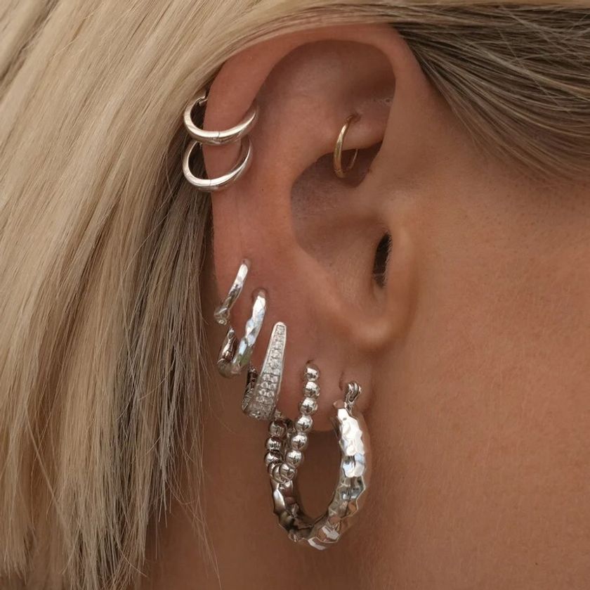 Серьги-кольца Мини Матовые Амальфи – Серебро