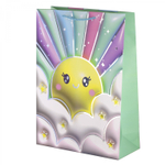 Пакет подарочный бумажный Alingar, (XL) 31х40х12 см, вертикальный, "Облачка и радуга", матов. ламинация, тиснение голография, эффект 3D, ассорти