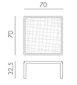 Столик пластиковый кофейный Komodo Tavolino Vetro