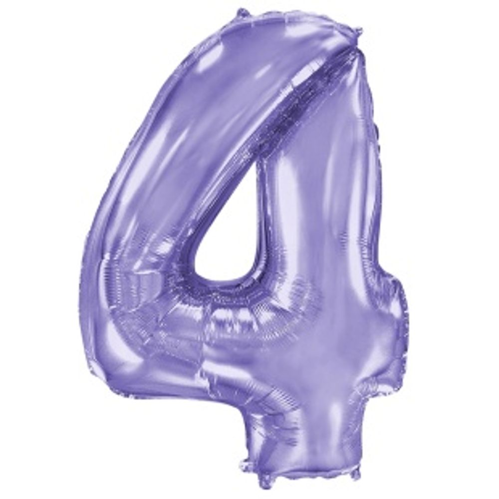 FM Шар 40'' / 102 см "Цифра 4" Сиреневый (БГ-60)