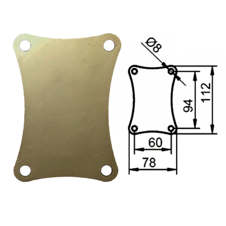 Обратные пластины под фланцы транцевых колес 2шт (нержавейка)