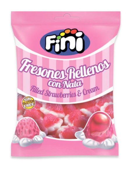 Жевательный мармелад Fini Jelly Kisses со вкусом клубники со сливками, 85 г