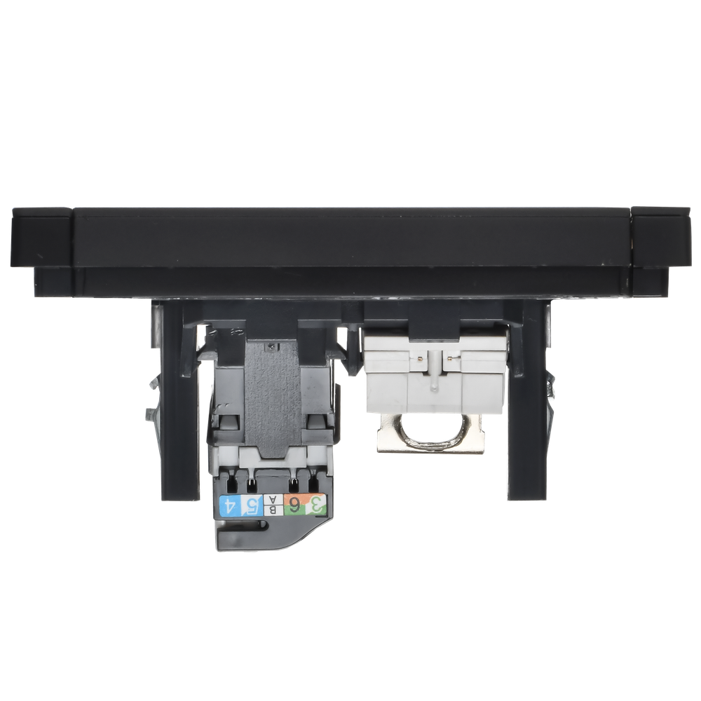 FORTE&PIANO Розетка двойная RJ11+RJ45 кат.5E FP135M металл черный IEK