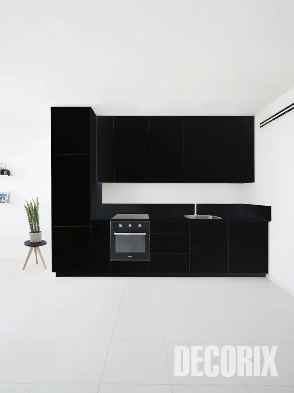 Краска аэрозольная черная глянцевая акриловая DECORIX - эмаль в баллончике для любых поверхностей большой объем 780 мл