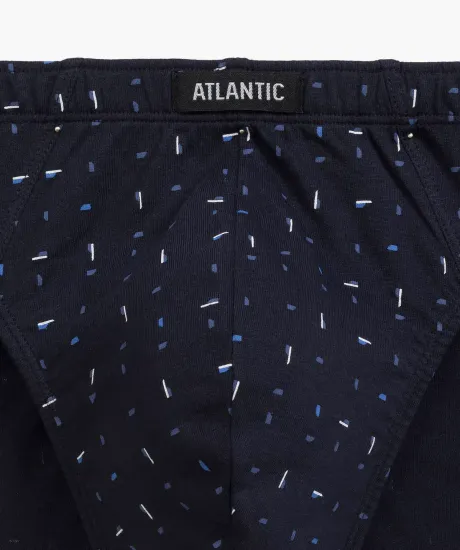 Мужские трусы (3шт) слипы спорт Atlantic 3MP-176, темно-синий + голубой + темно-синий