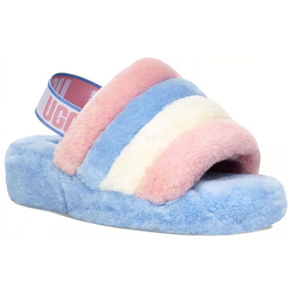 Ugg Fluff Yeah Slide 'Pink Blue Stripe'