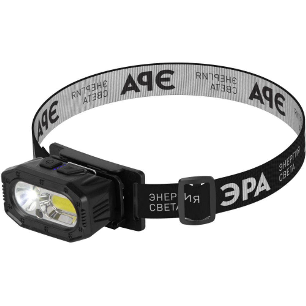 Фонарь налобный светодиодный ЭРА GA-814 аккумуляторный 5 Вт COB + 5 Вт LED 5 режимов сенсорное управление | Налобные фонари