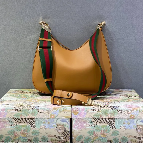 Большая сумка через плечо Gucci Attache коричневый