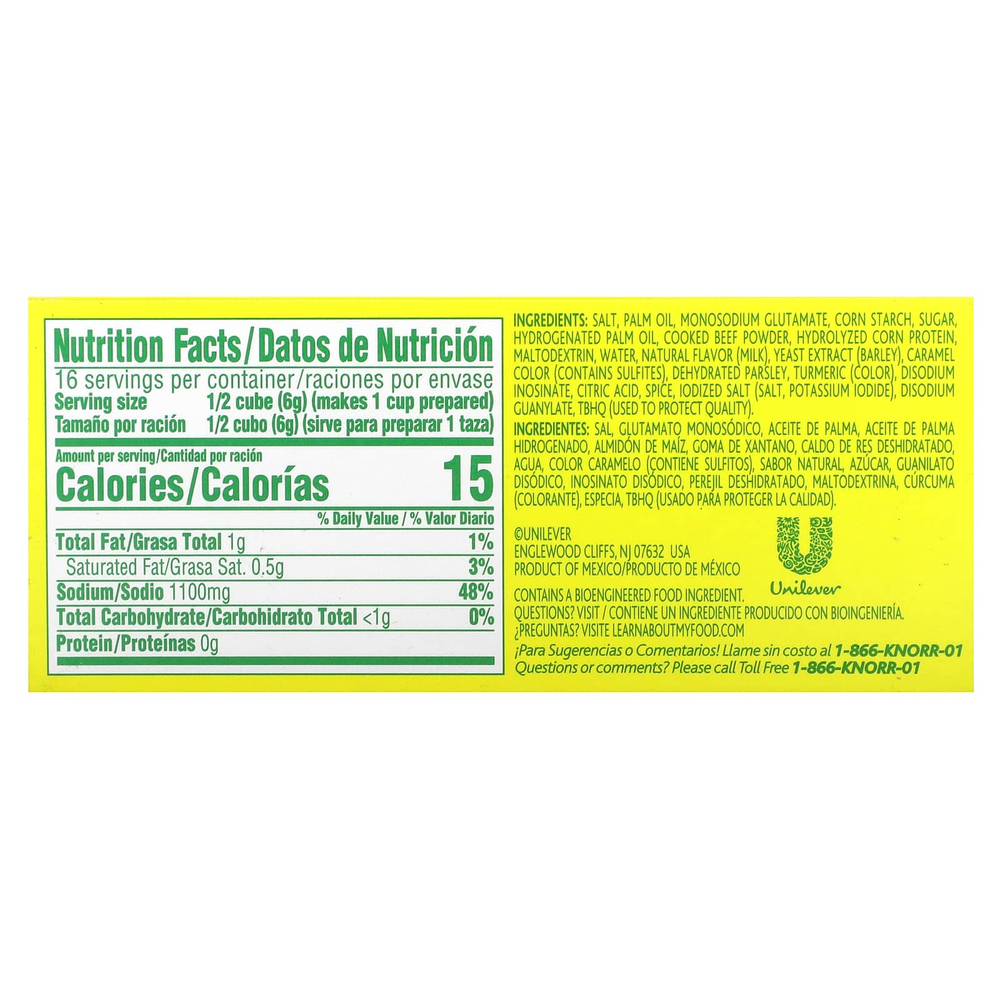 Knorr, бульон со вкусом говядины, 8 кубиков, 88 г (3,1 унции)