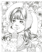 Poetry and girl. Coloring book