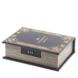 GAEM Шкатулка-книга с кодовым замком, L16 W6,5 H22 см