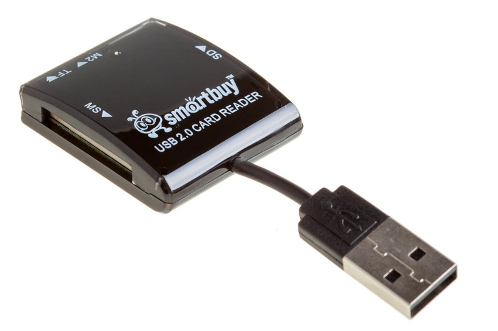 Картридер Smartbuy 713, USB 2.0 - SD/microSD/MS/M, черный