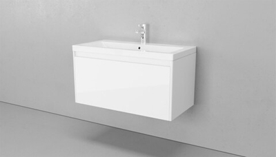 Тумба подвесная VELVEX Klaufs 90.1Y белый с раковиной Paola Mario 90