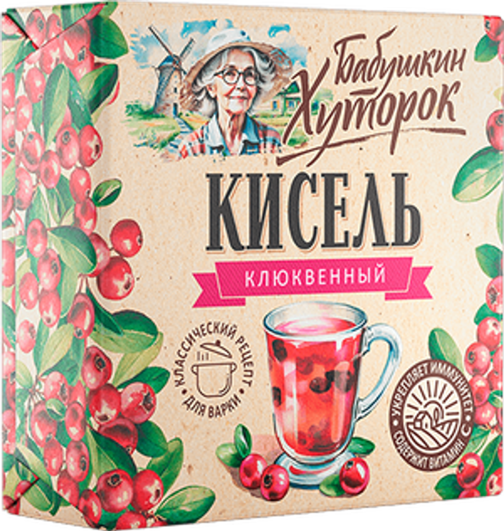 БАБУШКИН ХУТОРОК кисель (БРИКЕТ) КЛЮКВА 180гр (1х20)