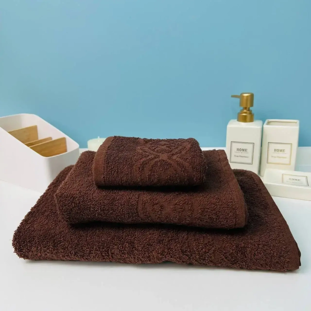 Полотенце махровое 50*90см «Vivien» цвет шоколад 10620 плотность 400гр/м2 с петелькой-подвесом