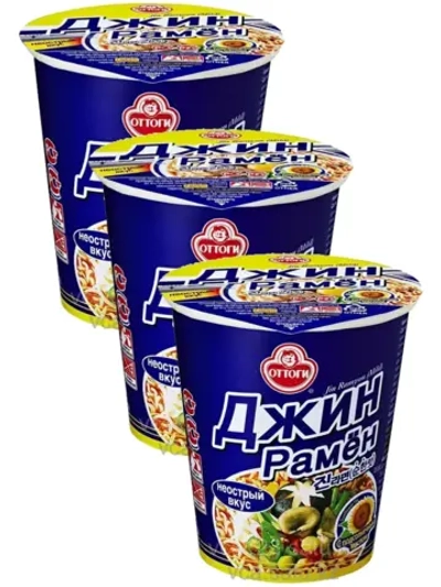 Лапша Джин Рамен неострый вкус Оттогги 65 г * 3 шт