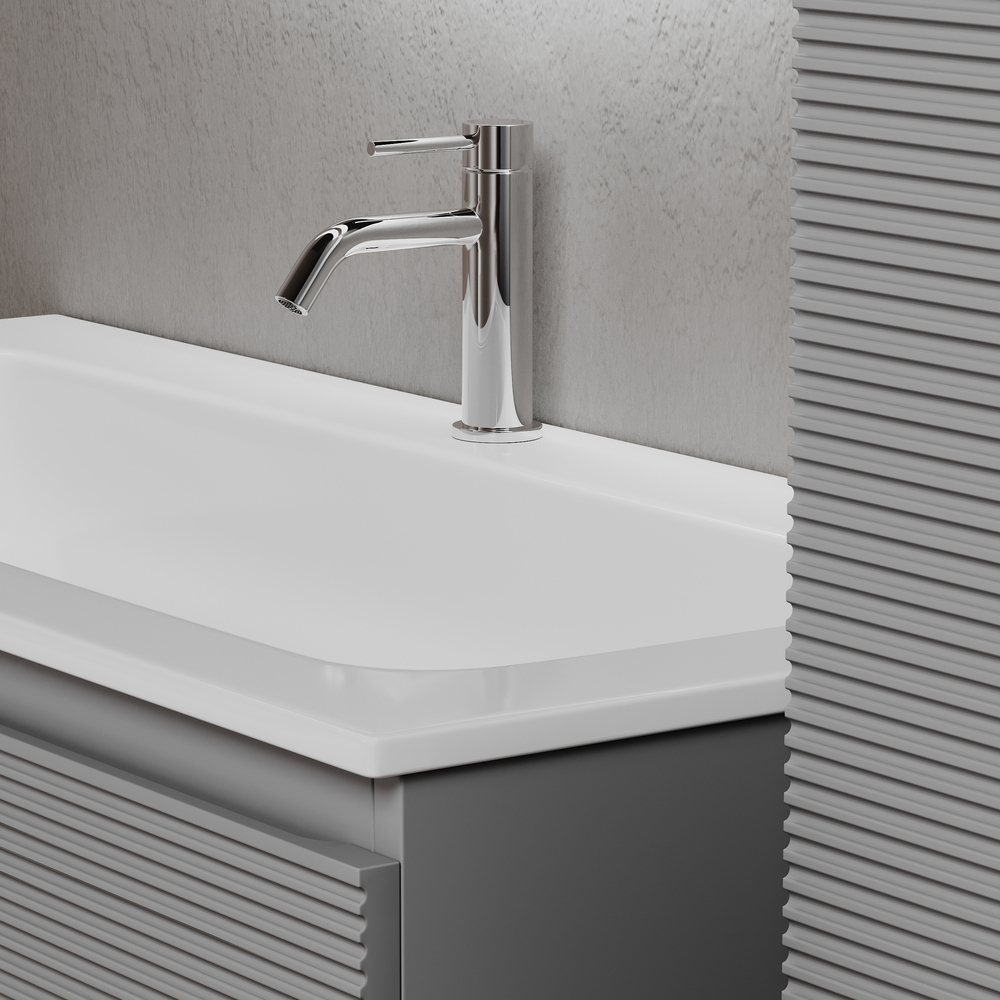 Тумба подвесная под раковину Sancos Folk, Ergraut soft 995х445х500