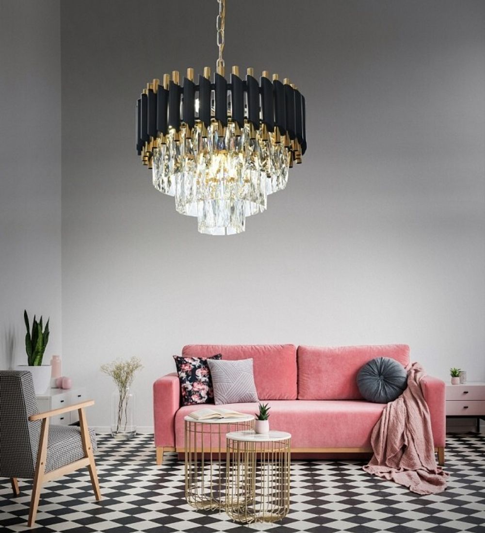 Подвесная люстра LUMINA DECO Funneli LDP 6003-400 BK+F.GD