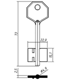 Заготовка сувальдного ключа 14197 KLS6D КЛАСС-6 (МИНИ) (желтый)