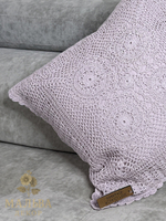 Подушка декоративная "Кружево" розовая 45x45x10см от J-LINE