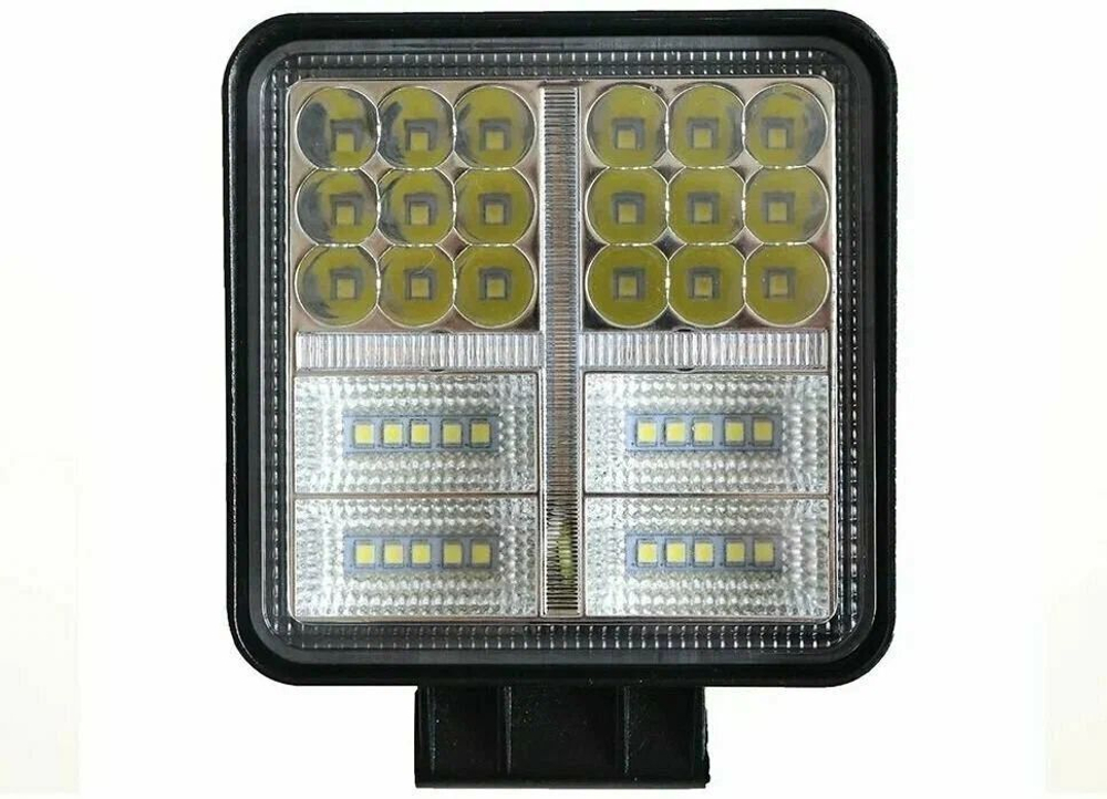 Фара рабочего света Диод квадратная 11,0x11,0x2,5см с кронштейном 38LED с функцией указателя поворота, гладкое стекло 19W (10-30V)