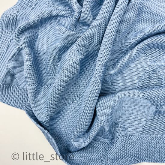 Плед вязаный "Basic" синий