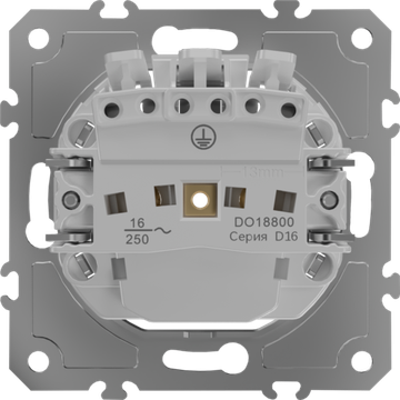 Механизм розетки Schuko с заземлением 16А 250 В~ быстрозажимные контакты,  серия D16