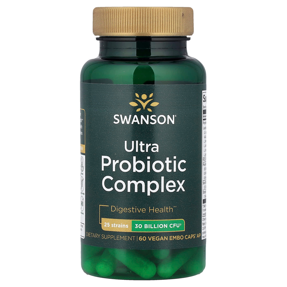 Swanson Vitamins, Комплекс ультрапробиотиков, 60 веганских капсул Embo Caps® AP