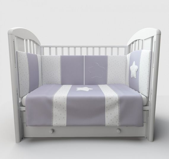 Набор в кровать для новорожденных Lollycottons Maks Star, Серый