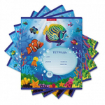 Тетрадь 12л., крупная клетка, Erich Krause, скрепка, офсет, мелован. картон "Мир из пластилина"