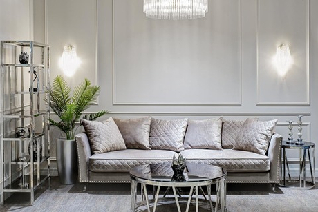 Кашпо для цветов напольное 33x91см Garda Decor гладкое серебряное