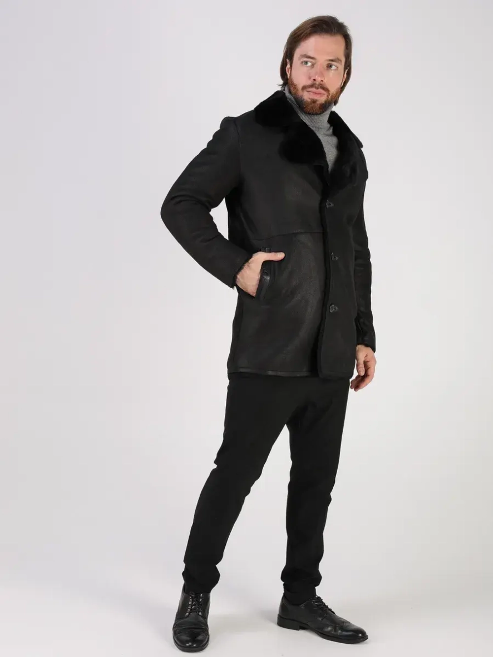 Дубленка зимняя натуральная куртка - пальто