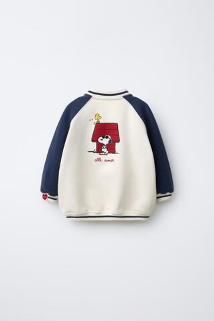 ZARA БОМБЕР ИЗ ФЛИСА SNOOPY PEANUTS™, ЭКРЮ