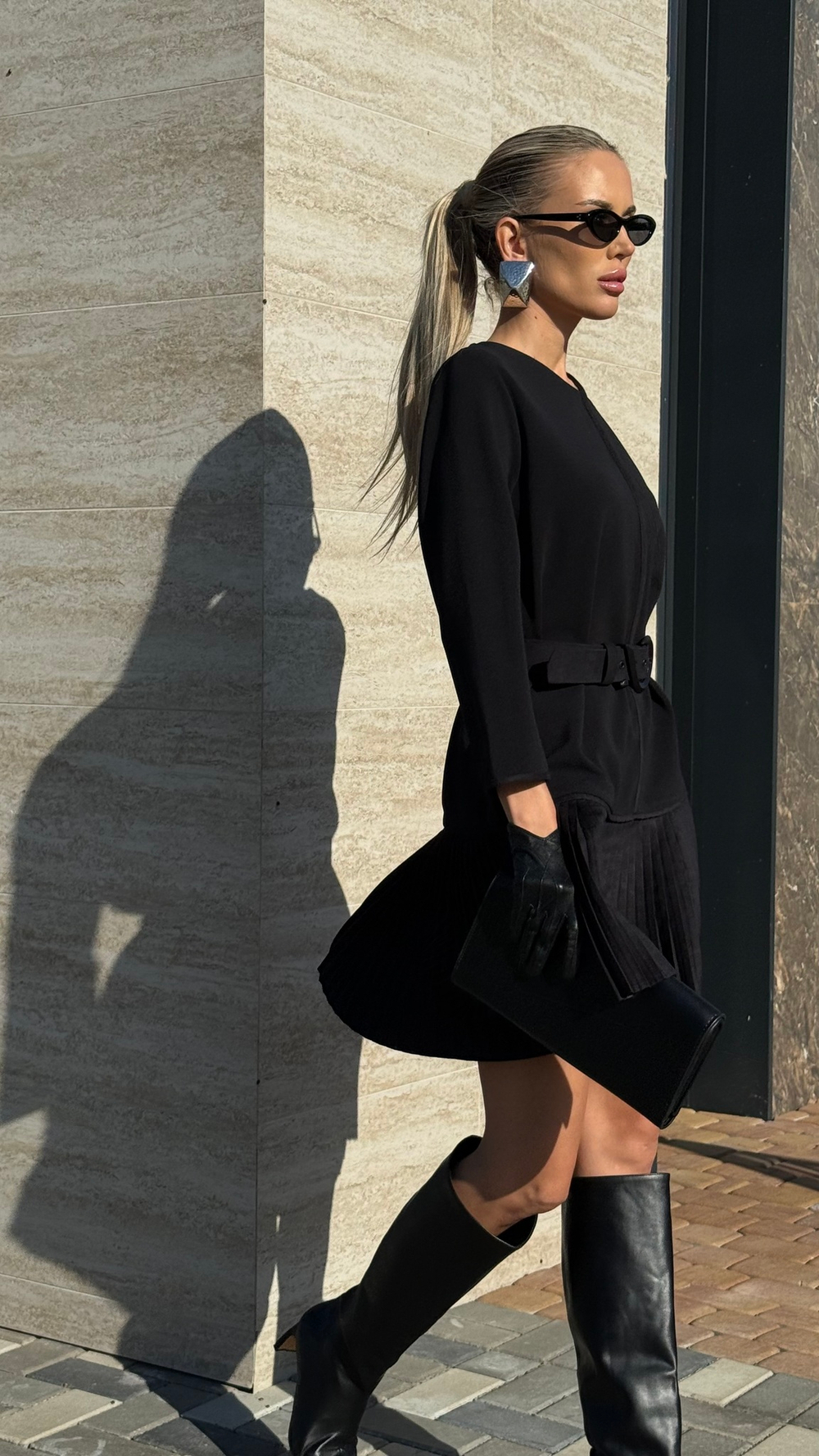 Платье с юбкой плиссе