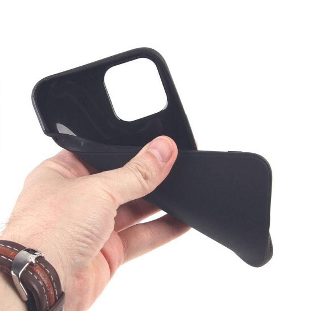 Чехол для iPhone 12 Pro Max черный силиконовый с защитой камеры, 012424 Черный